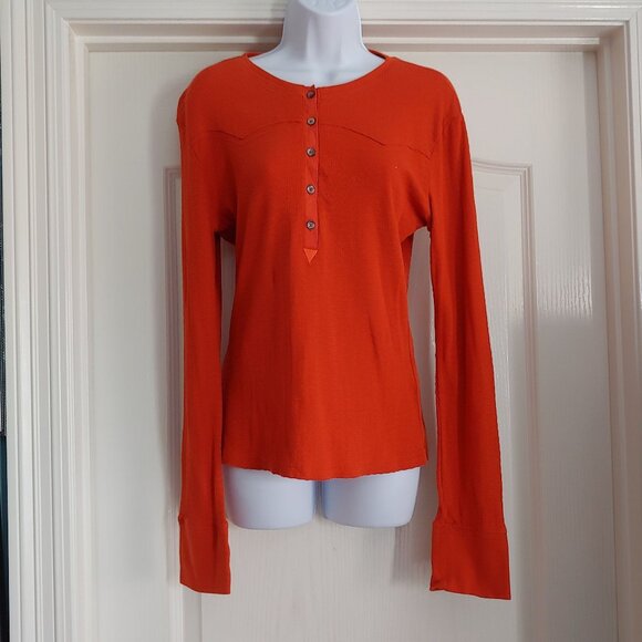 Bootheel Trading Y2K Orange Cowgirl Rodeo Country Western L-Sleeve Shirt L - Picture 1 of 10